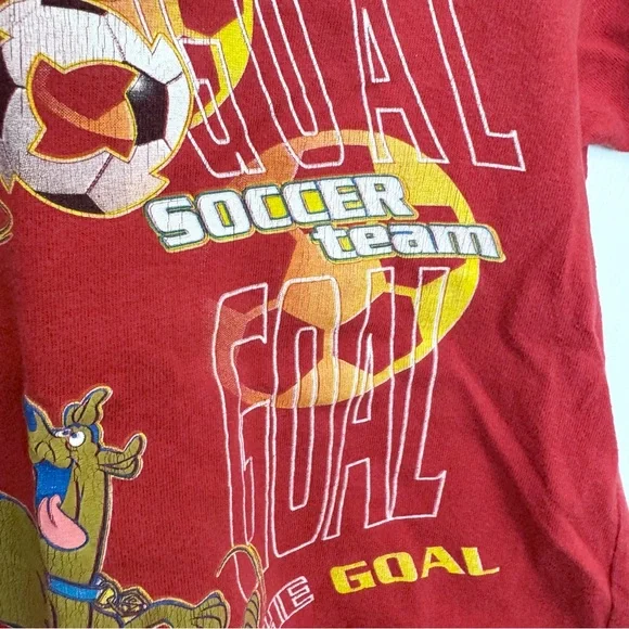 Vintage Scooby-Doo Red Soccer Team Kids T-Shirt 3T - Picture 5 of 8